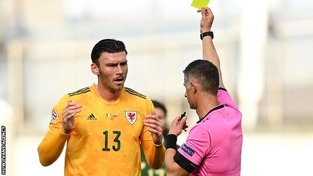 Kieffer Moore's booking in Dublin means the striker is suspended for Wales' next game in Bulgaria