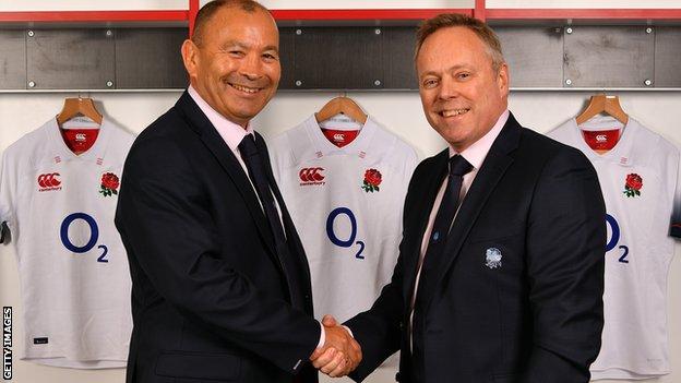 England coach Eddie Jones (left) with CEO Steve Brown