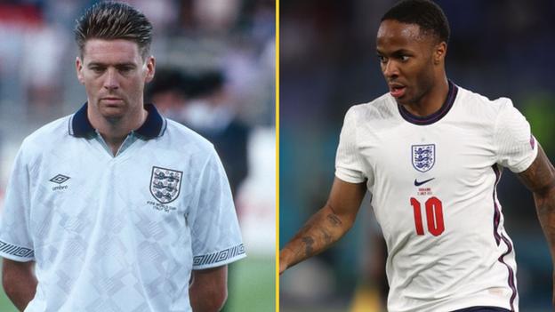 Former England winger Chris Waddle and current forward Raheem Sterling