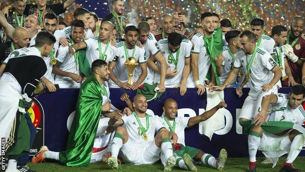 Algeria celebrate winning the 2019 Africa Cup of Nations