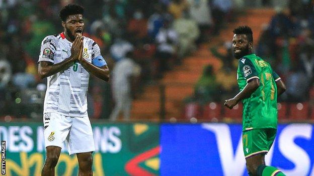 Ghana stand-in captain Thomas Partey reacts during their game against Comoros