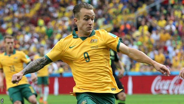 Adam Taggart played for Australia in the 2014 World Cup in Brazil