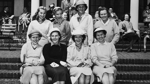 Shirley Spork (bottom left) with fellow professional women's golfers
