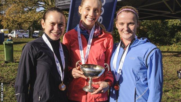 Edinburgh's winning women's team: Freya Ross, Maddie Murray and Rachael Dunn