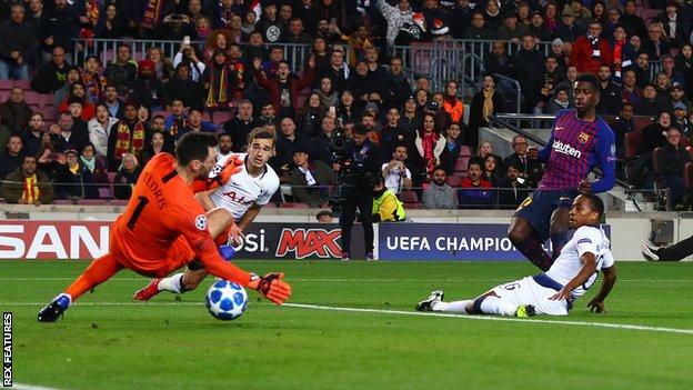 Barcelona against Tottenham in the Nou Camp