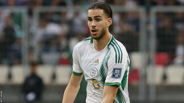 Ramiz Zerrouki in action for Algeria in World Cup qualifying