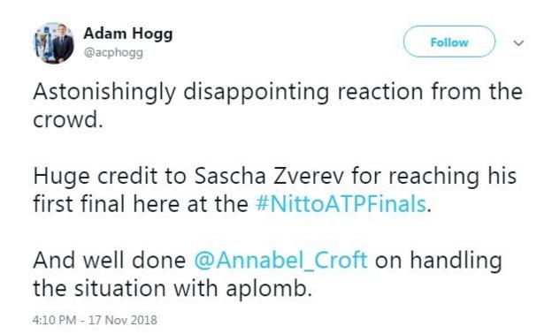 ATP Finals tournament director Adam Hogg on Twitter