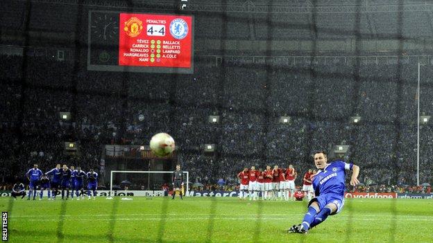 John Terry takes a penalty for Chelsea