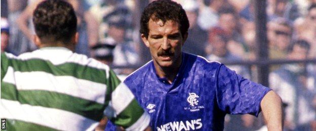 Former Rangers boss Graeme Souness plays in the 1989 Scottish Cup final against Celtic, who won 1-0