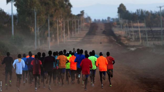 Runners in Iten in Kenya
