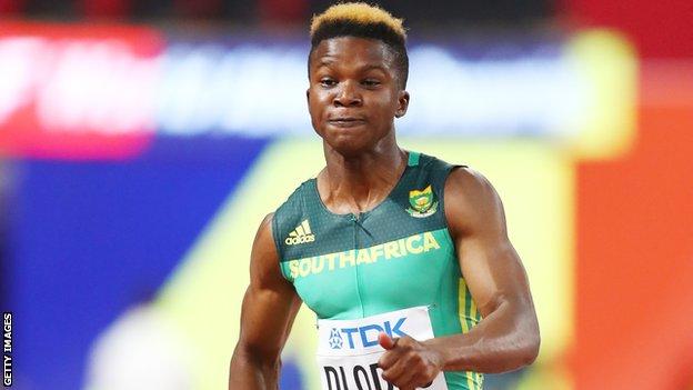Thando Dlodlo in action at the 2019 World Athletics Championships in Qatar