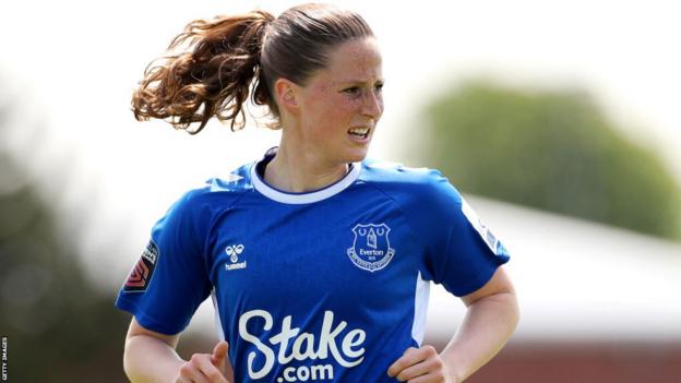 Nicoline Sorensen playing for Everton