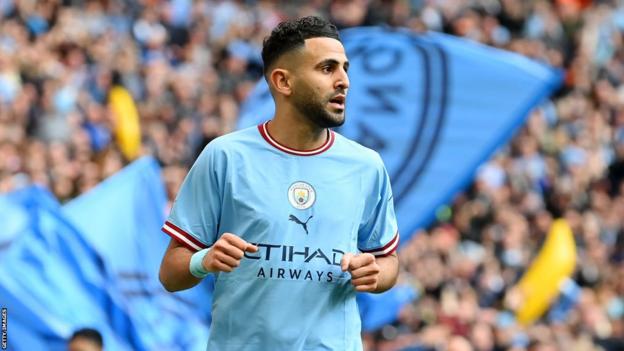 Riyad Mahrez celebrates