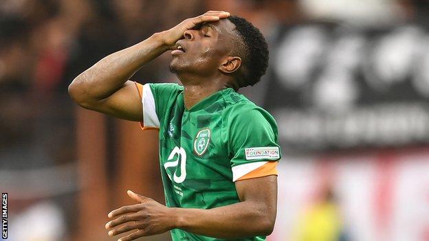 Ogbene reacts after missing a chance