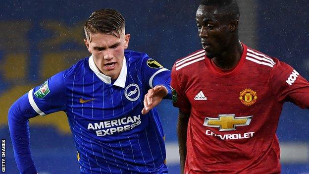 Viktor Gyokeres (left) in action for Brighton