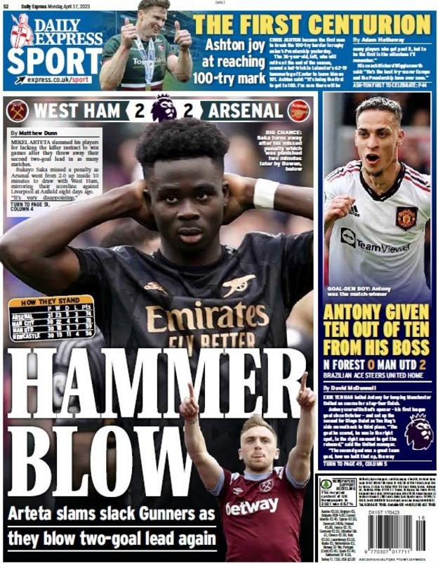 Monday's back pages - BBC Sport