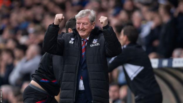 Roy Hodgson celebrates at Elland Road