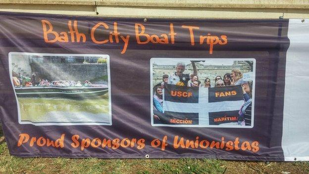 Banner promoting 'Bath City Boat Tours'