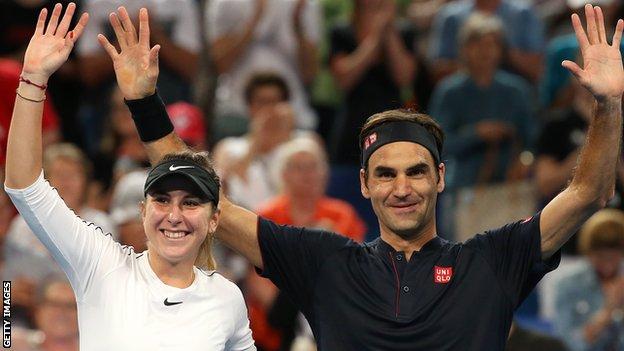 Belinda Bencic and Roger Federer