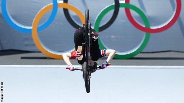 Charlotte Worthington lands a BMX trick