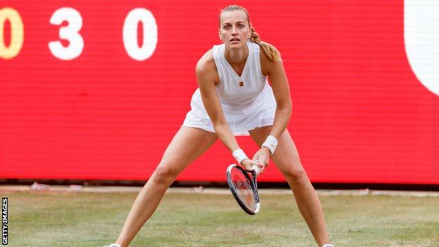 Petra Kvitova waits for a serve