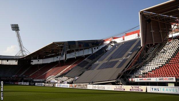 Az Alkmaar Roof Collapses At Eredivisie Clubs Stadium Amid High Winds Bbc Sport