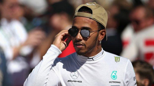 Lewis Hamilton in sunglasses