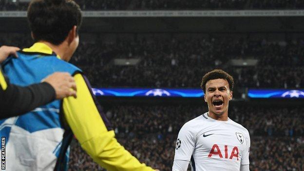 Tottenham Hotspur FC's Dele Alli seen in action during the Final Round of  the UEFA Champions League match between Tottenham Hotspur FC and Liverpool  FC at Wanda Metropolitano Stadium in Madrid. Final