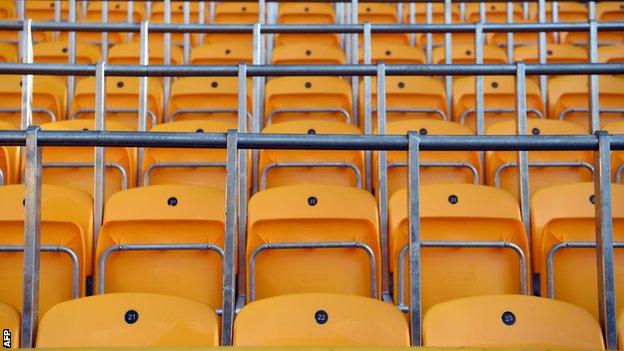 Rail seats at Wolves' Molineux ground