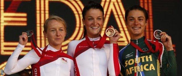 Emma Pooley, Lizzie Armitstead and Ashleigh Pasio