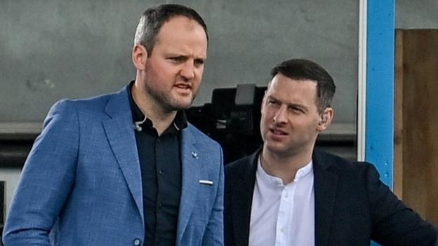 Michael Murphy and Philly McMahon on BBC Sport NI duty at last month's Ulster SFC contest between Tyrone and Monaghan