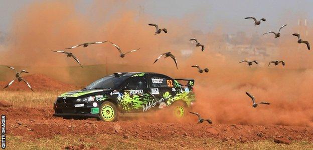 Nikhil Sachania drives the Safari Rally Kenya 2021