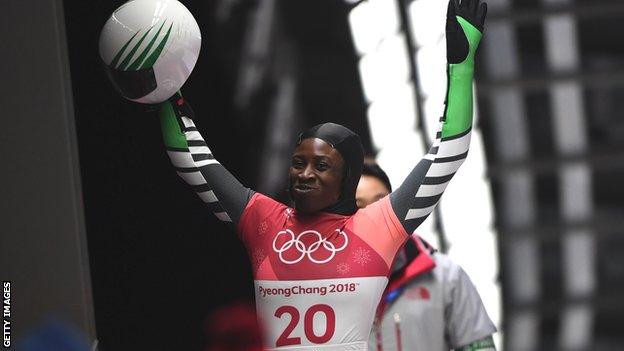 Simidele Adeagbo at the Pyeongchang 2018 Winter Olympic Games