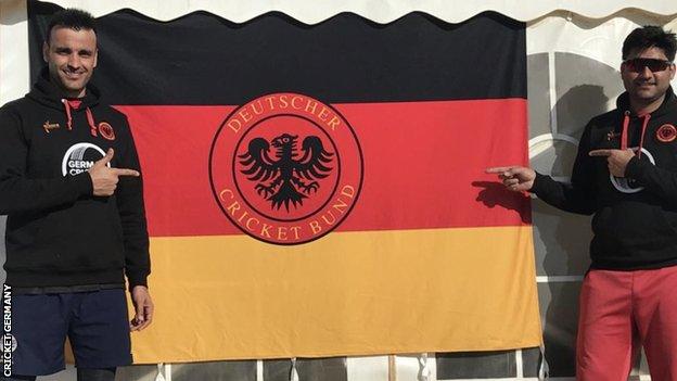 Germany players pose for a photo