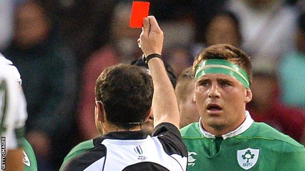 Referee Mathiue Raynal red cards CJ Stander
