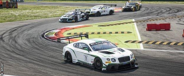 One of M-Sport's Bentley Continental GT3 cars in action in the endurance racing championship