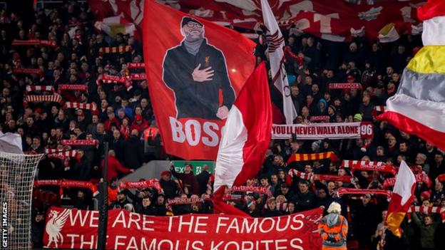 Liverpool fans on The Kop