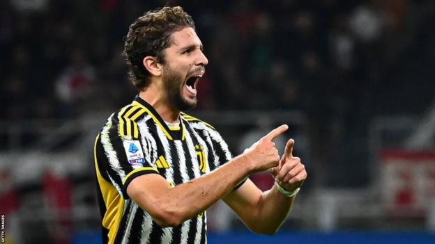 Juventus midfielder Manuel Locatelli celebrates scoring