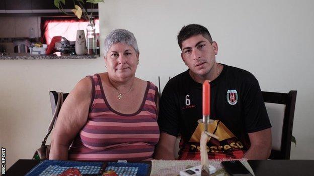 Emiliano Sala's mother Mercedes and brother Dario