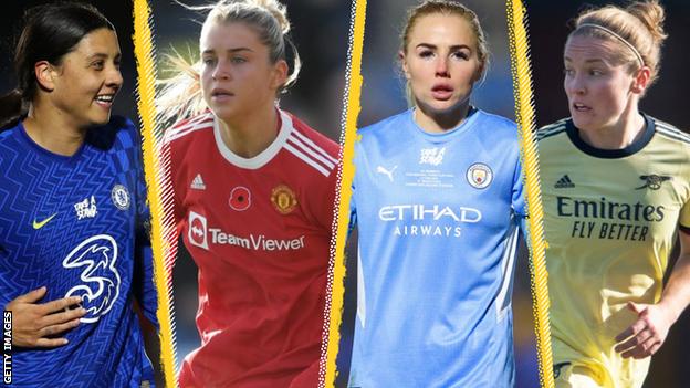 Sam Kerr, Alessia Russo, Alex Greenwood and Kim Little