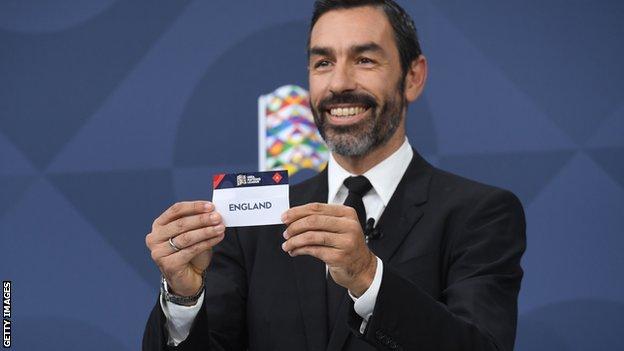 Robert Pires at the Nations League draw