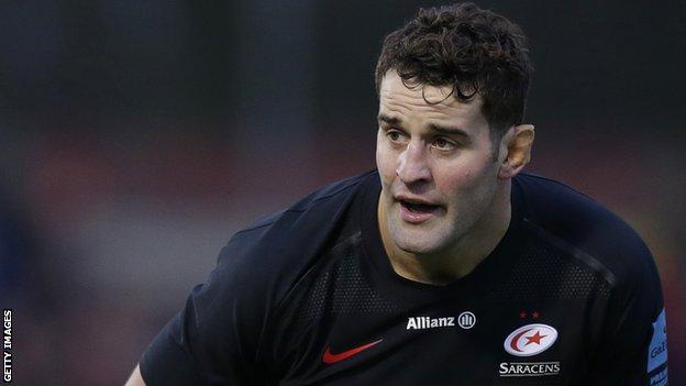 Calum Clark in action for Saracens