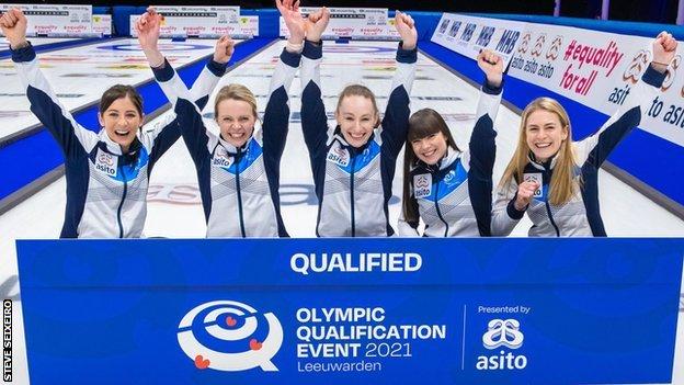 Eve Muirhead, Vicky Wright, Jen Dodds, Hailey Duff and Mili Smith