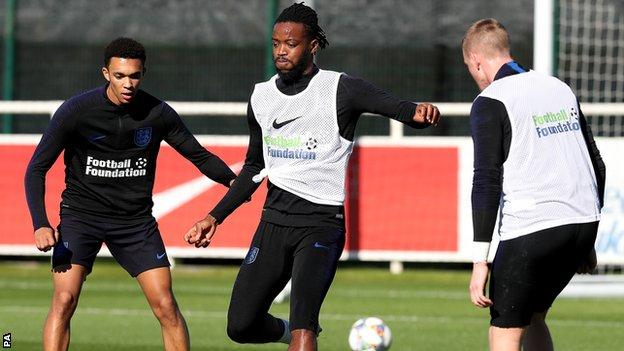Nathaniel Chalobah training with the England squad