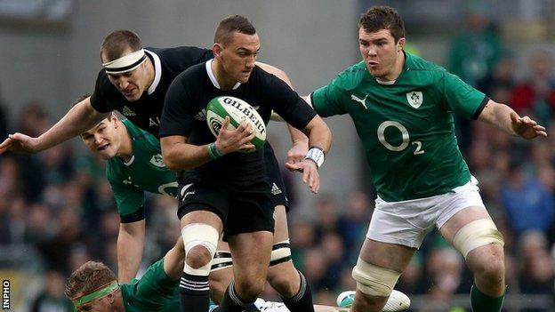 Action from Ireland's Test against New Zealand in Dublin in November 2013