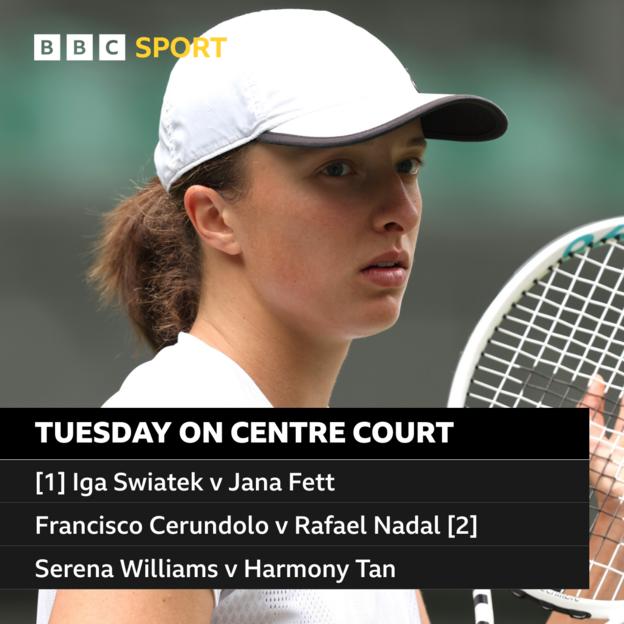 Tuesday's order of play on Centre Court