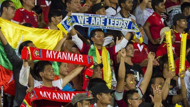 Myanmar fans watch Leeds United friendly