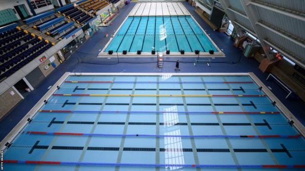 Swimming pools at a leisure centre in Manchester