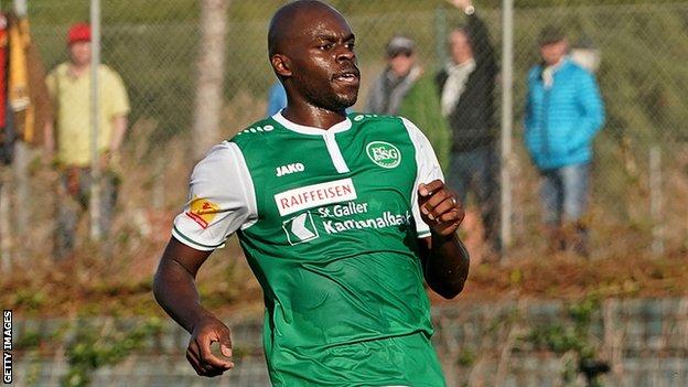 Gabon defender Yrondu Musavu-King in action for St Gallen