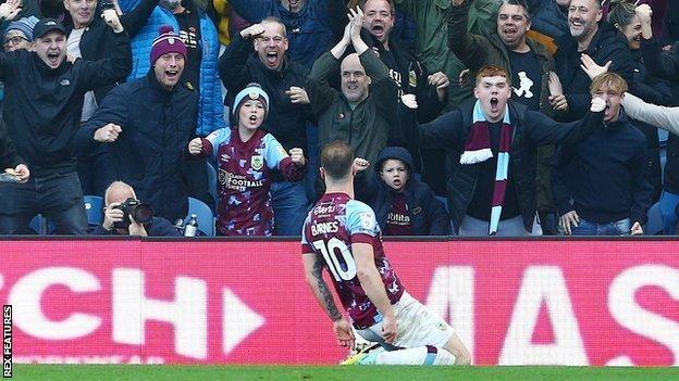 Ashley Barnes' goal was his first in the league at Turf Moor since February 2021